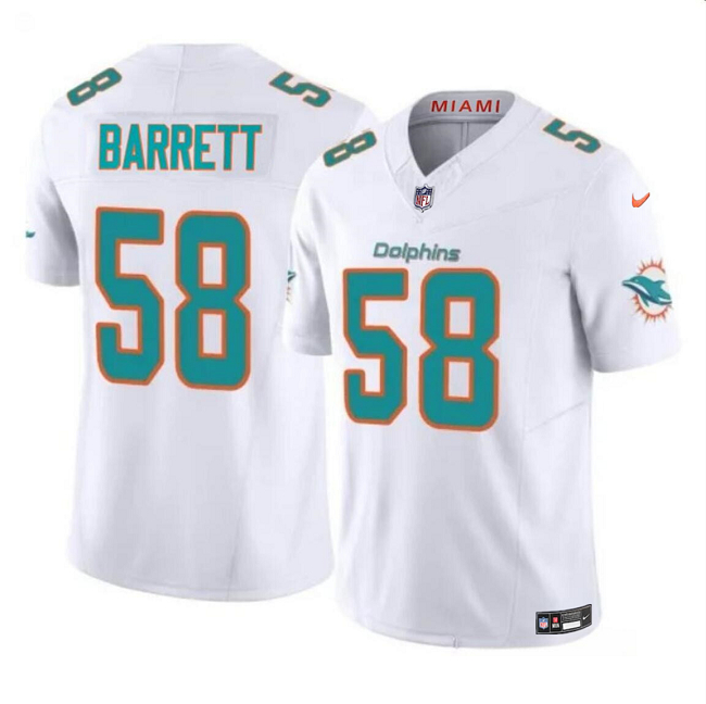 Miami Dolphins #58 Shaquil Barrett White 2023 F.U.S.E Vapor Limited Stitched Jersey - Zenithce