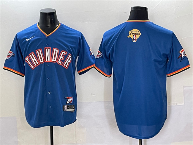 Oklahoma City Thunder Blank Blue 2025 Finals Vapor Stitched Baseball Jersey - Zenithce