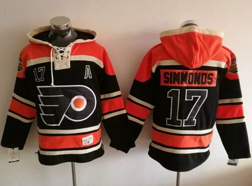 Flyers #17 Wayne Simmonds Black Sawyer Hooded Sweatshirt Stitched Jersey - Zenithce