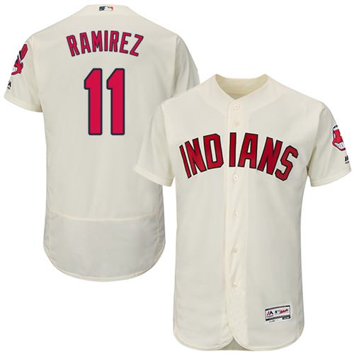 Indians #11 Jose Ramirez Cream Flexbase Authentic Collection Stitched Jersey - Zenithce