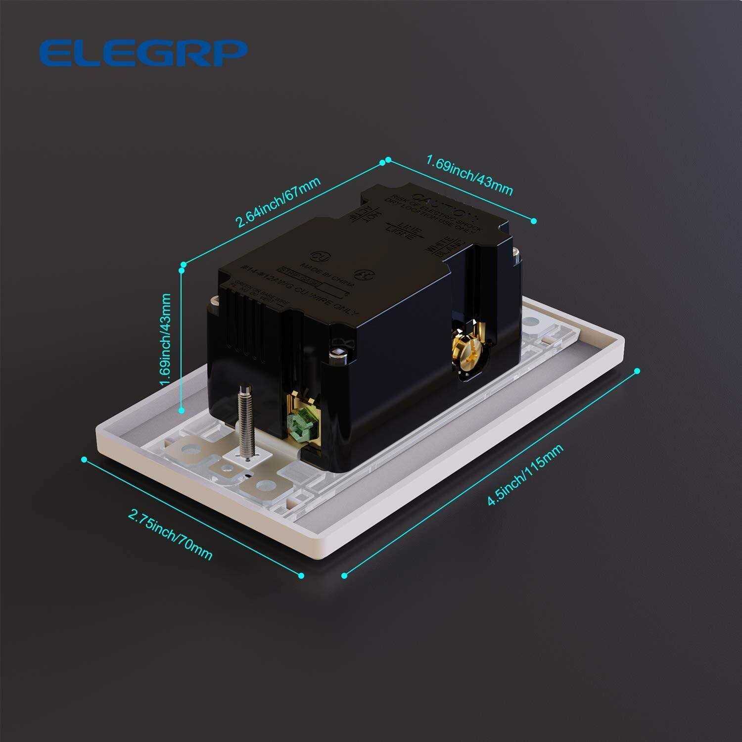 ELEGRP 30-Watt 15 Amp 3-Port Type C and Dual Type A USB Duplex Wall Outlet R1815D60AAC-WH6 - Zenithce