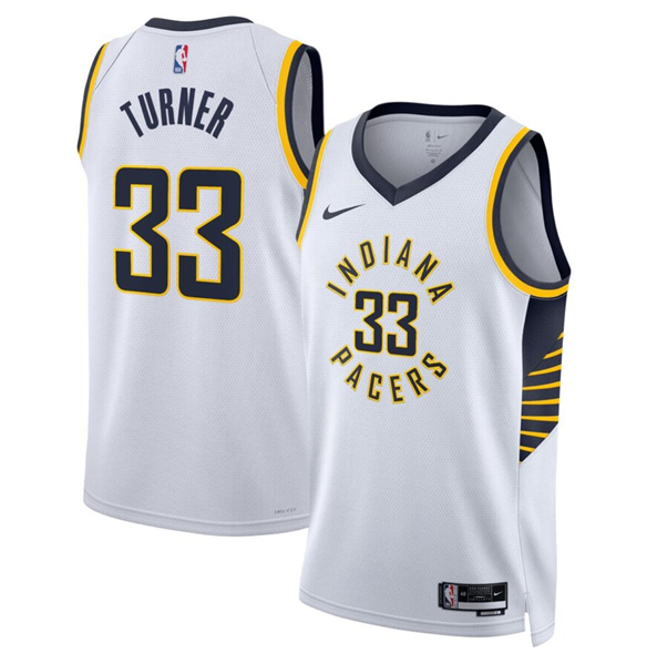 Indiana Pacers #33 Myles Turner White Association Edition Stitched Jersey - Zenithce