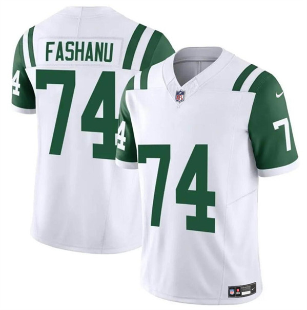New York Jets #74 Olu Fashanu White 2024 Classic Alternate Vapor F.U.S.E. Limited Stitched Jersey - Zenithce