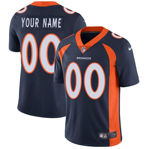Broncos Customized Navy Vapor Untouchable Limited Stitched Jersey - Zenithce