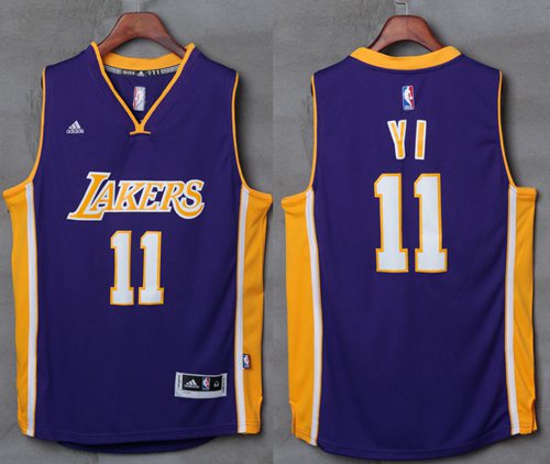 Lakers #11 Yi Jianlian Purple Stitched Jersey - Zenithce
