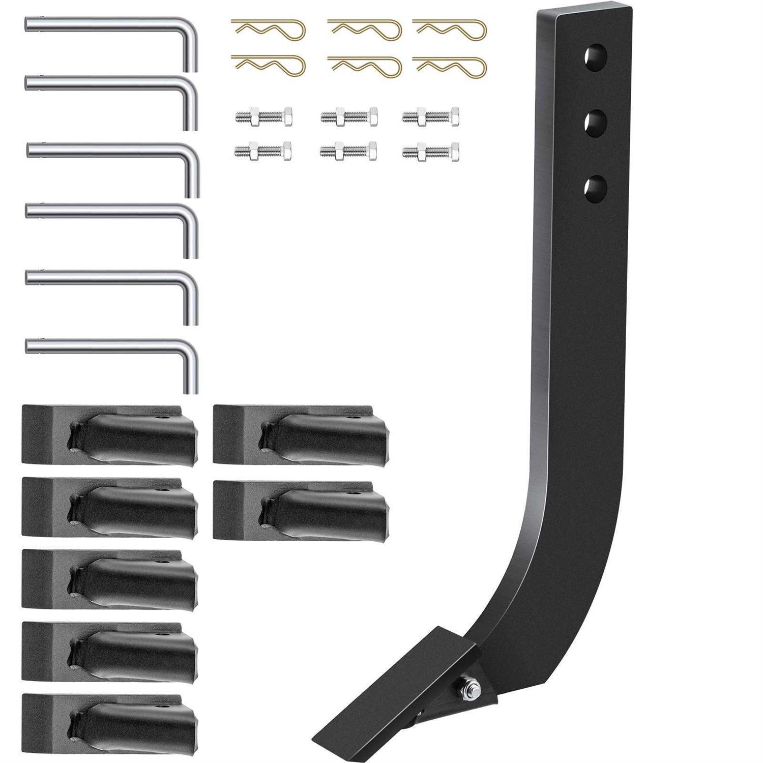 Vevor Blade Shank, 18” Scarifier Shank, 4 Holes Box Scraper Shank, Ripper Shank with Removable Tapered Teeth and Pins - Zenithce