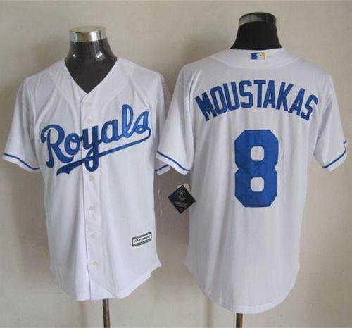 Royals #8 Mike Moustakas White New Cool Base Stitched Jersey - Zenithce