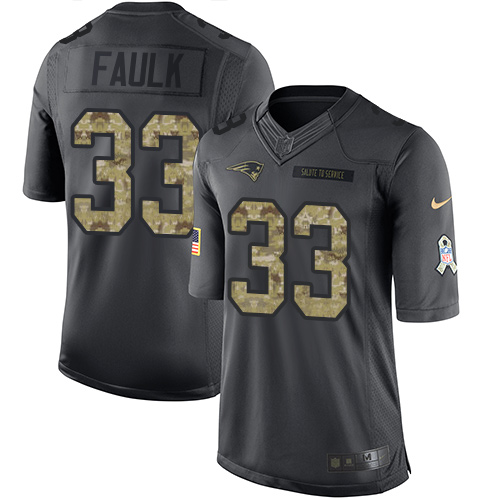 Patriots #33 Kevin Faulk Black Stitched Limited 2016 Salute To Service Nike Jersey - Zenithce