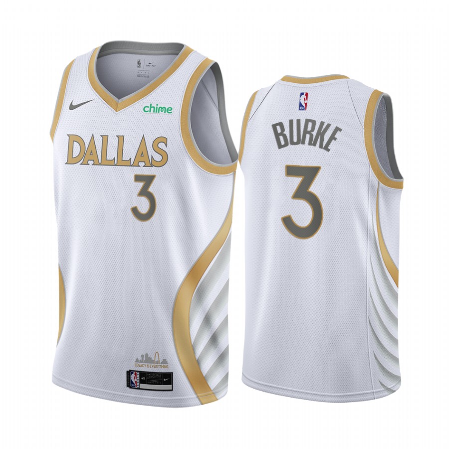 Mavericks #3 Trey Burke White Swingman 2020-21 City Edition Jersey - Zenithce