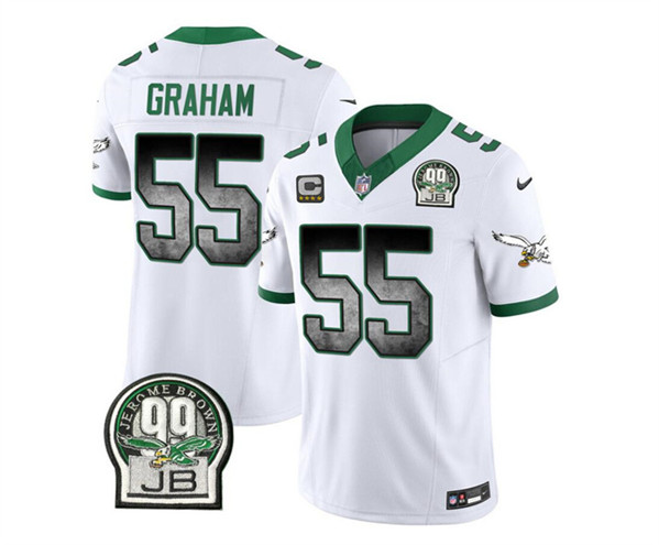 Philadelphia Eagles #55 Brandon Graham White 2023 F.U.S.E. With 4-Star C Patch Throwback Vapor Untouchable Limited Stitched Jersey - Zenithce