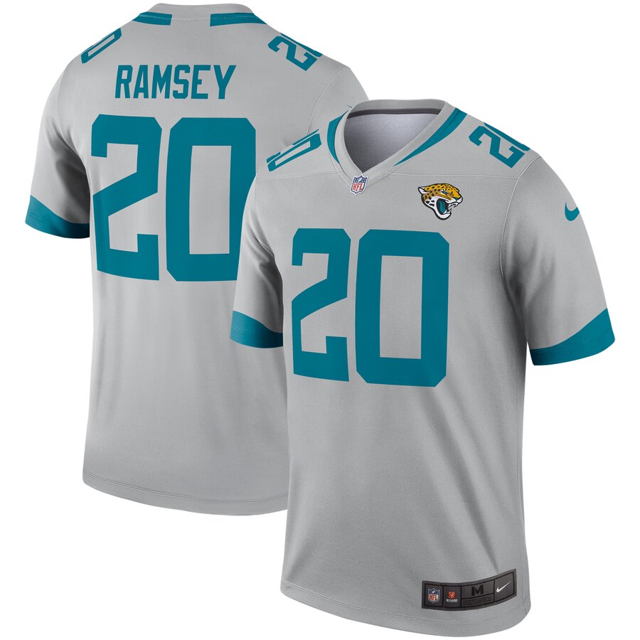 Jacksonville Jaguars #20 Jalen Ramsey Gray Inverted Legend Jersey - Zenithce