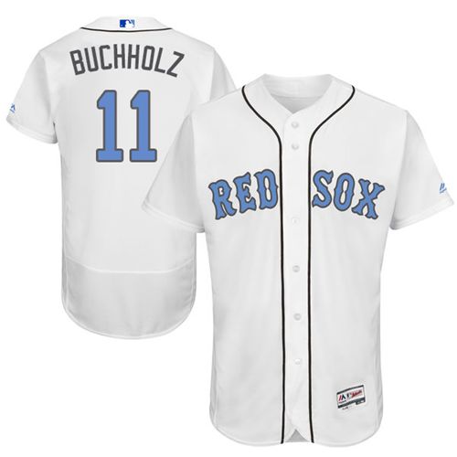 Red Sox #11 Clay Buchholz White Flexbase Authentic Collection 2016 Father's Day Stitched Jersey - Zenithce