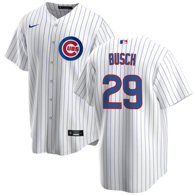 Chicago Cubs #29 Michael Busch White Cool Base Stitched Jersey - Zenithce
