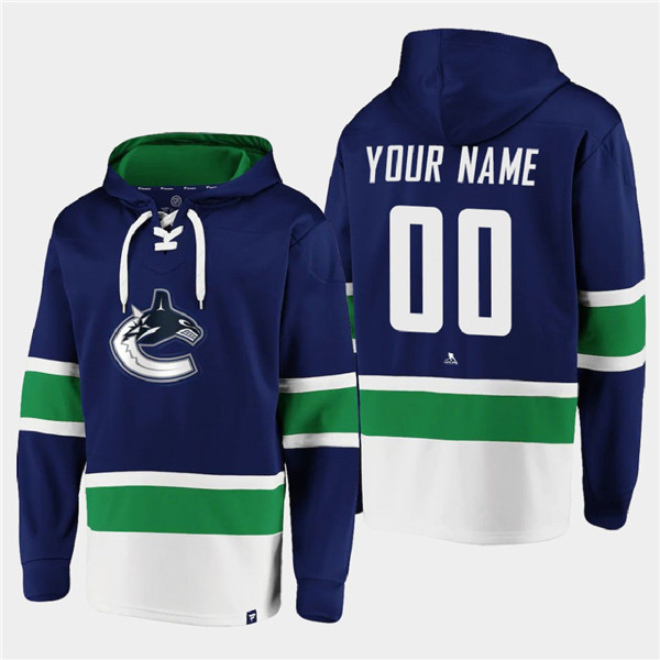 Vancouver Canucks Custom Blue All Stitched Sweatshirt Hoodie - Zenithce