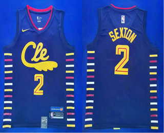 Cleveland Cavaliers #2 Collin Sexton Navy Blue 2020 City Edition Swingman Jersey - Zenithce