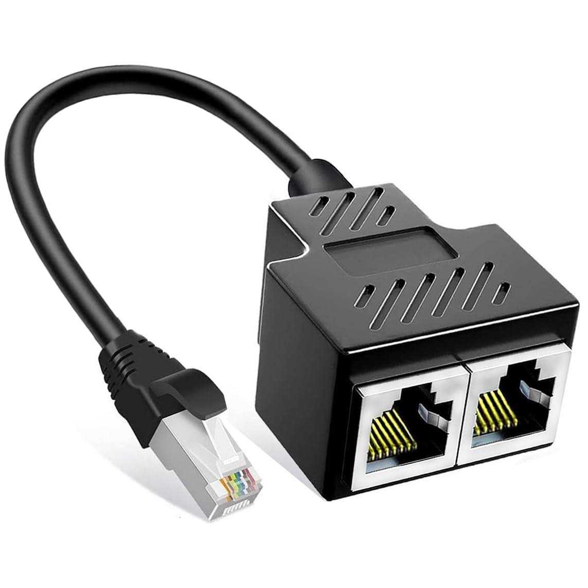 Ethernet Splitter 1 to 2 RJ45 Network Adapter Suitable for Computer/Router/Network Box with RJ45 Interface - Zenithce