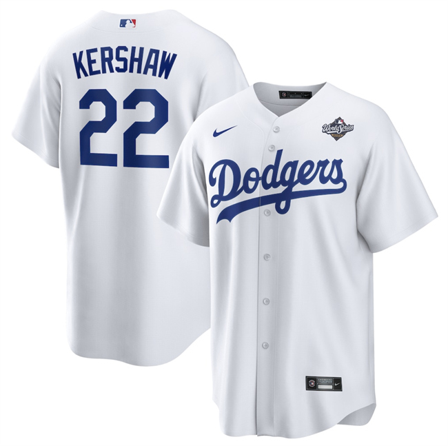 Los Angeles Dodgers #22 Clayton Kershaw White 2025 World Series Home Cool Base Stitched Jersey - Zenithce