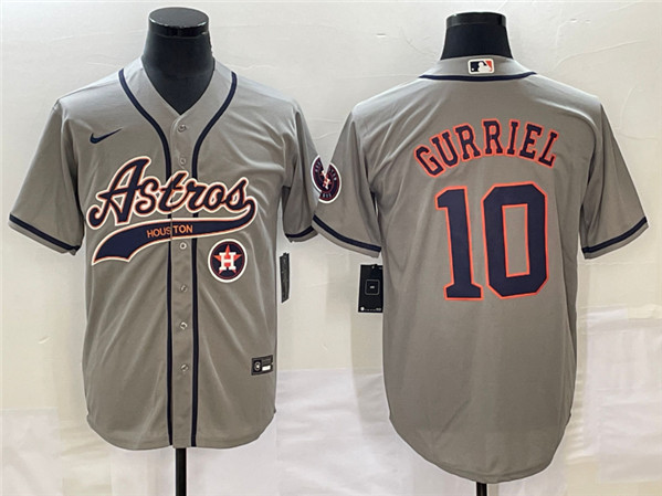 Houston Astros #10 GrayYuli Gurriel Gray With Patch Cool Base Stitched Jersey - Zenithce