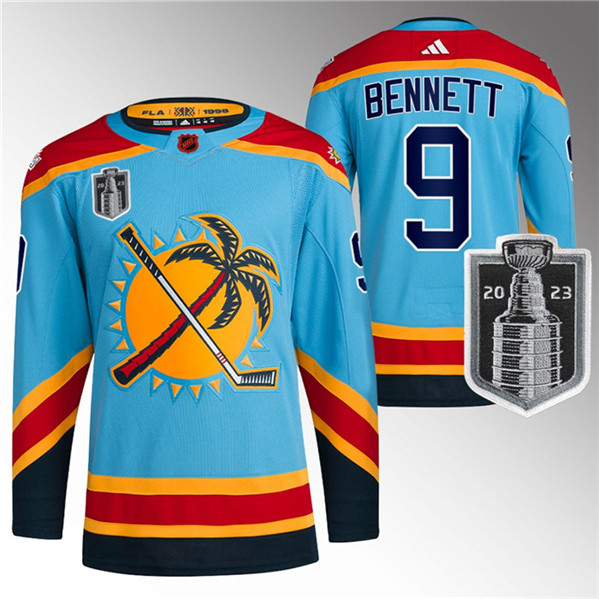 Florida Panthers #9 Sam Bennett Blue 2023 Stanley Cup Final Reverse Retro Stitched Jersey - Zenithce