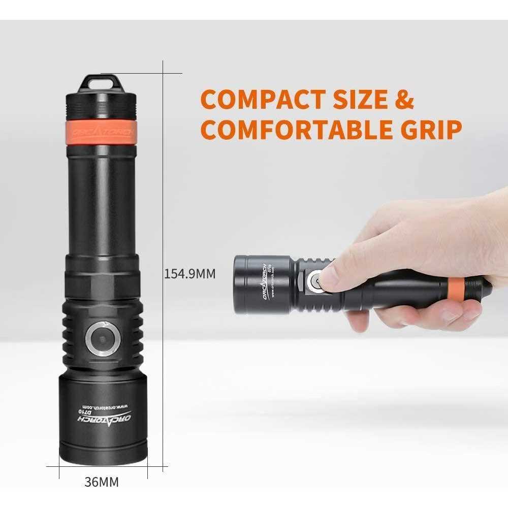 Orcatorch D710 3000 Dive Light - Zenithce