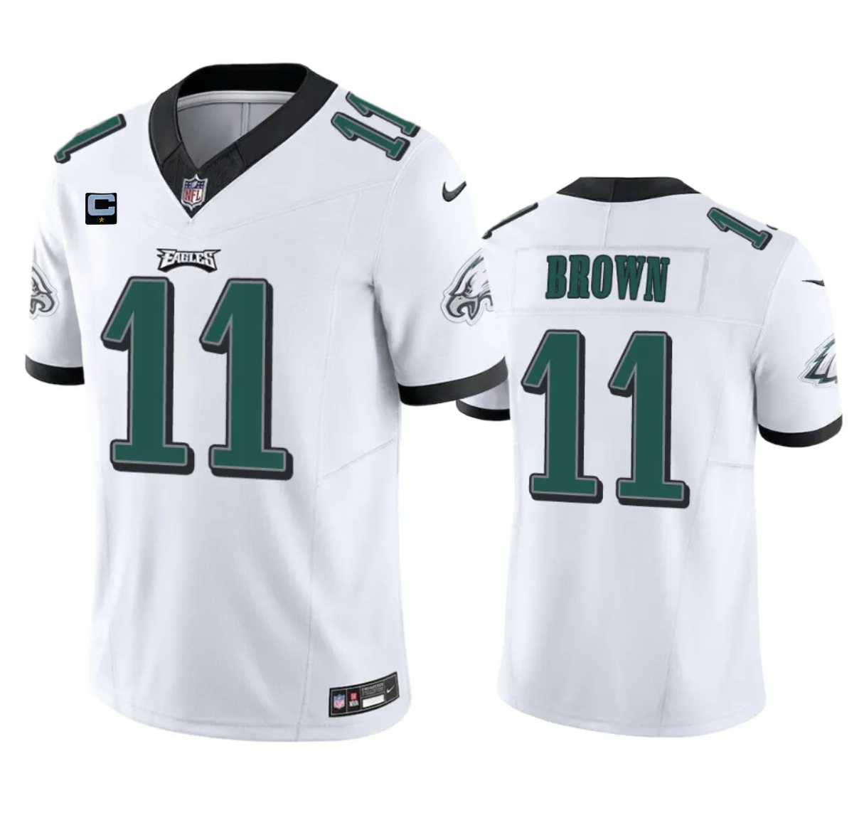 Philadelphia Eagles #11 A. J. Brown White 2023 F.U.S.E. With 1-Star C Patch Vapor Untouchable Limited Stitched Jersey - Zenithce