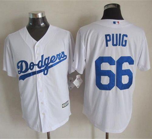 Dodgers #66 Yasiel Puig White New Cool Base Stitched Jersey - Zenithce