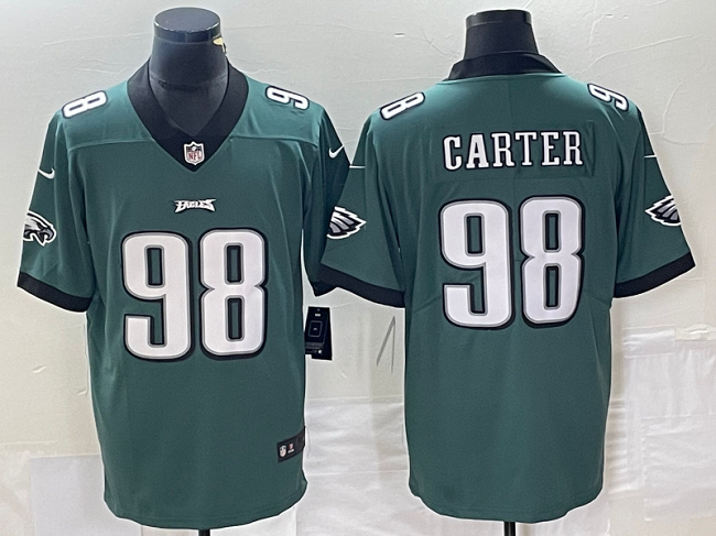 Philadelphia Eagles #98 Jalen Carter Green Vapor Limited Stitched Jersey - Zenithce