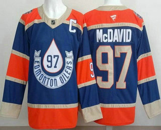 Edmonton Oilers #97 Connor McDavid Blue Heritage Classic Authentic Jersey - Zenithce