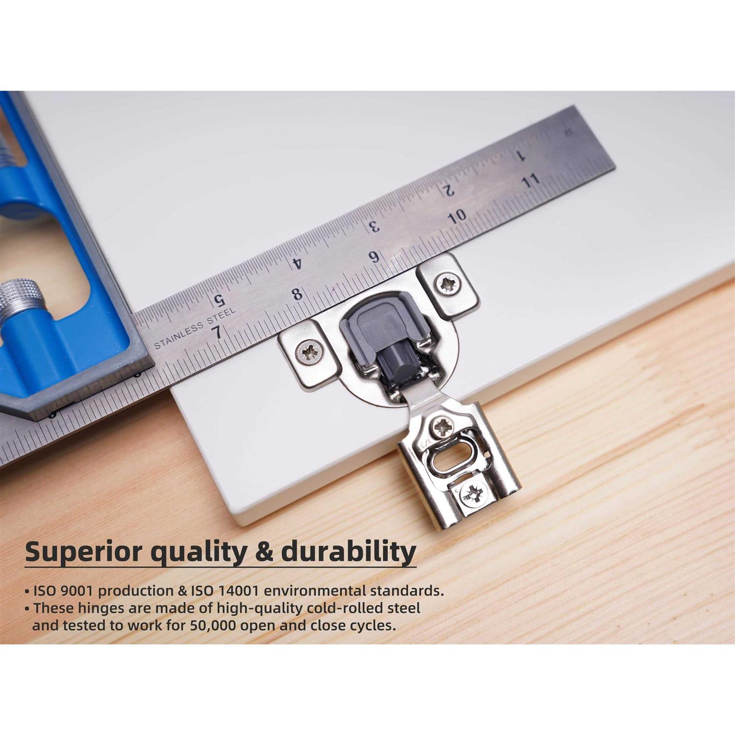 DecoBasics Overlay Soft Close Cabinet Hinges for Kitchen Cabinets -Satin Nickel Self Closing Kitchen - Zenithce