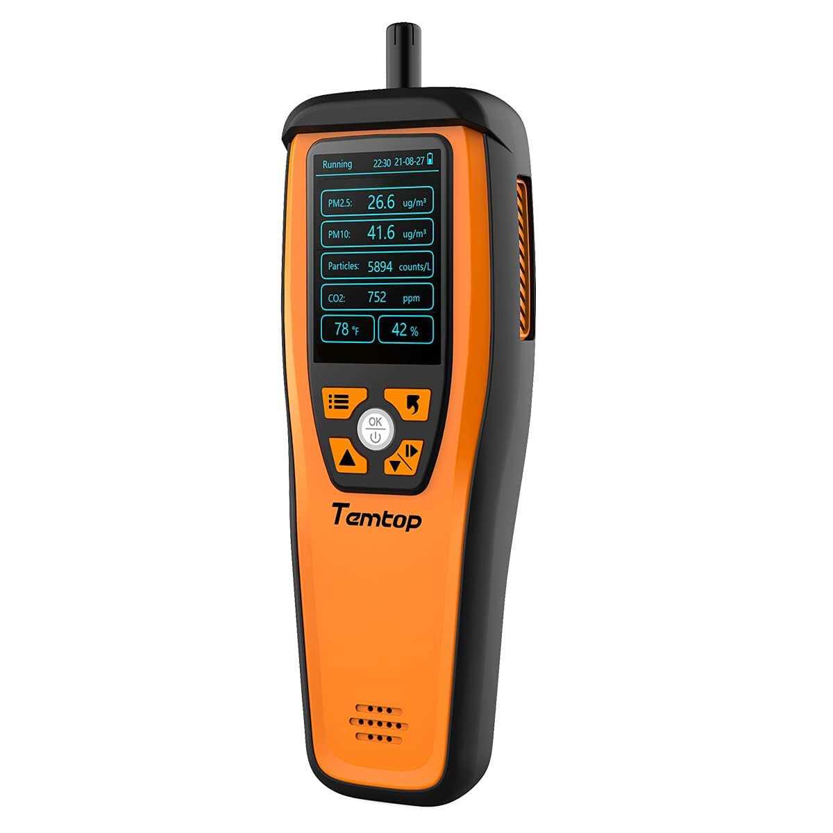 Temtop LKC-1000S+ 2nd AQI Monitor Professional Pm2.5 Pm10 HCHO Tvoc Air Quality Detector Data Export - Zenithce