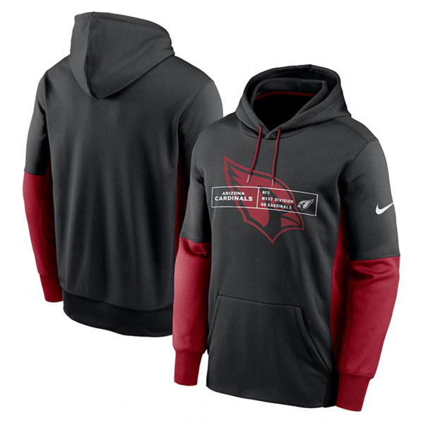 Arizona Cardinals Black Color Block Fleece Performance Pullover Hoodie - Zenithce