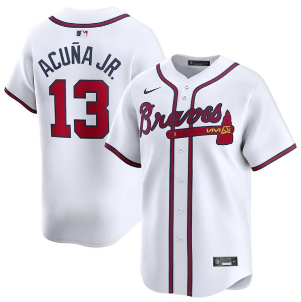 Atlanta Braves #13 Ronald Acuña Jr. White 2024 Home Limited Stitched Jersey - Zenithce