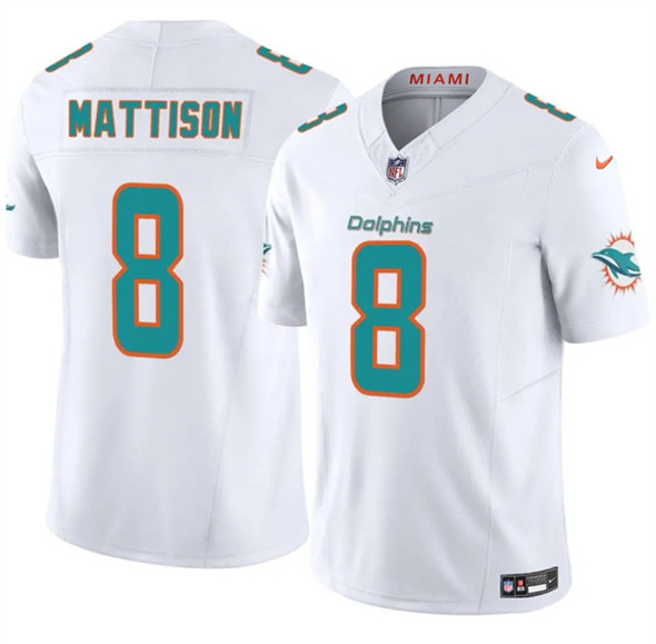 Miami Dolphins #8 Alexander Mattison White 2025 F.U.S.E. Vapor Limited Football Stitched Jersey - Zenithce