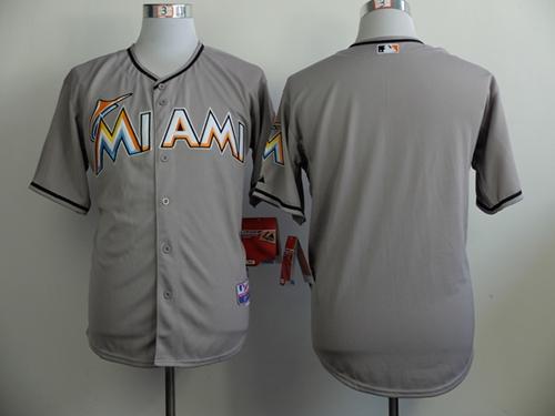Marlins Blank Grey Cool Base Stitched Jersey - Zenithce
