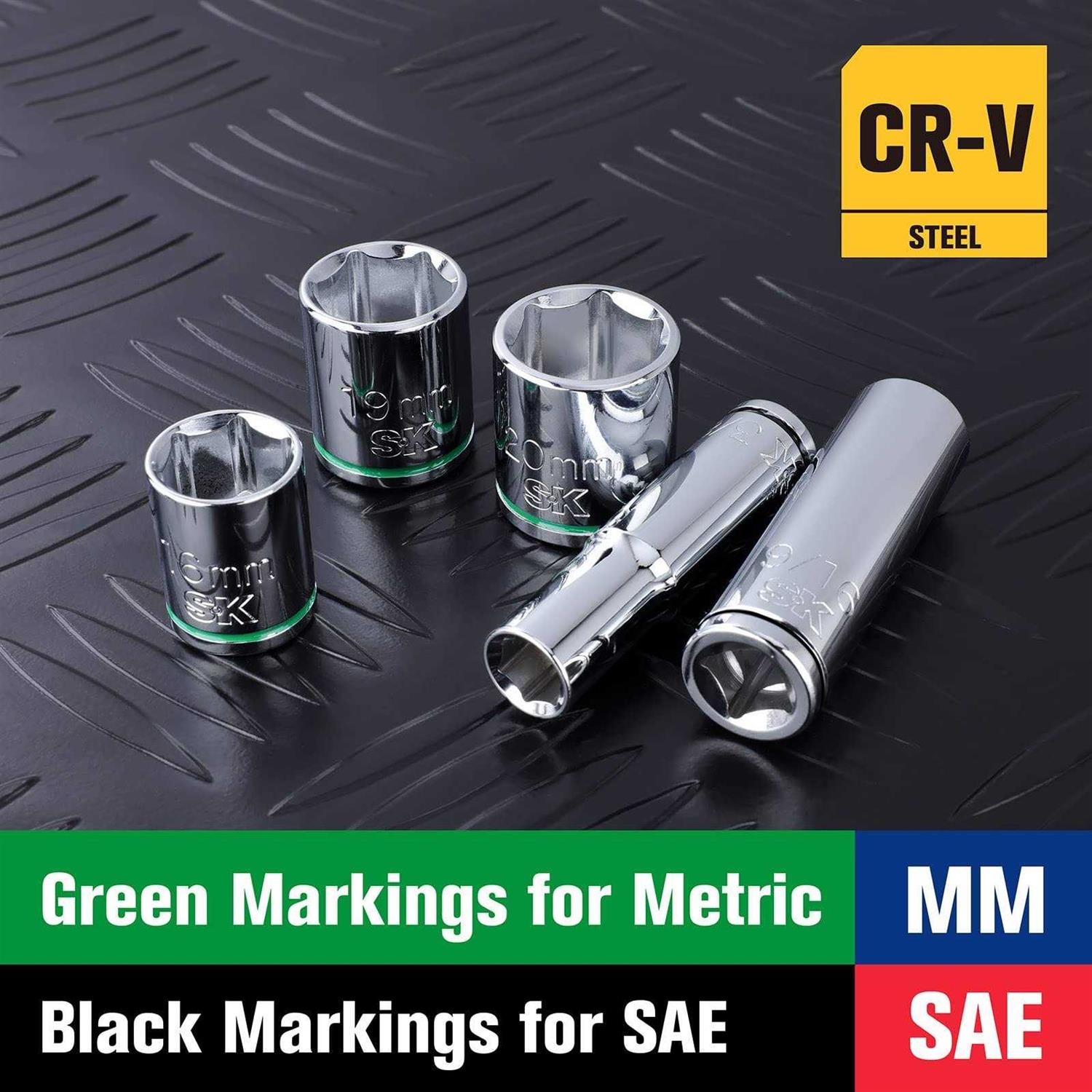 SK Drive Socket Set Deep SAE Sockets 13-Piece - Zenithce