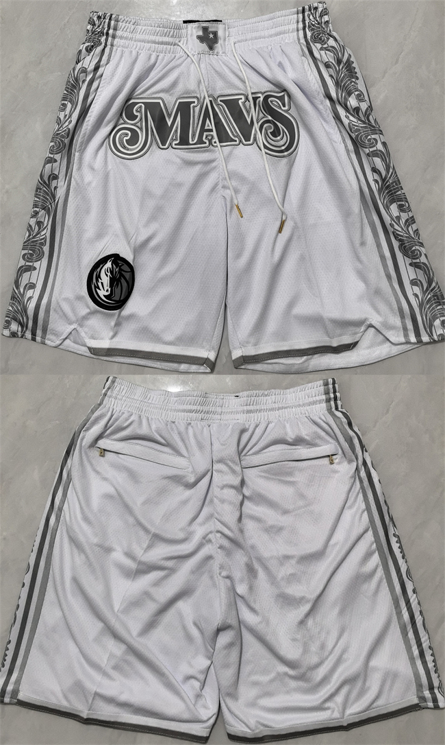 Dallas Mavericks White City Edition Shorts (Run Small) - Zenithce
