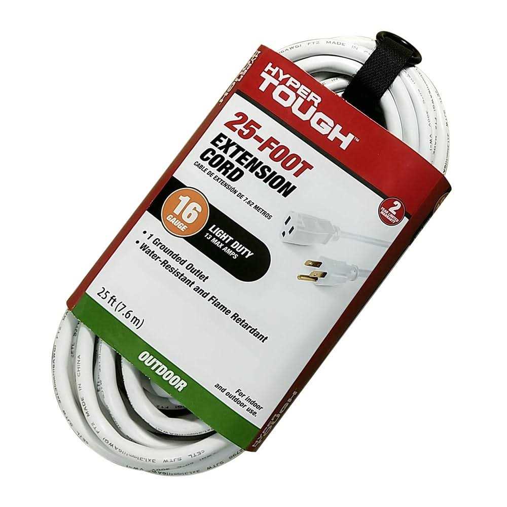 Hyper Tough 16AWG 3 Prong Single Outlet Outdoor Extension Cord - Zenithce