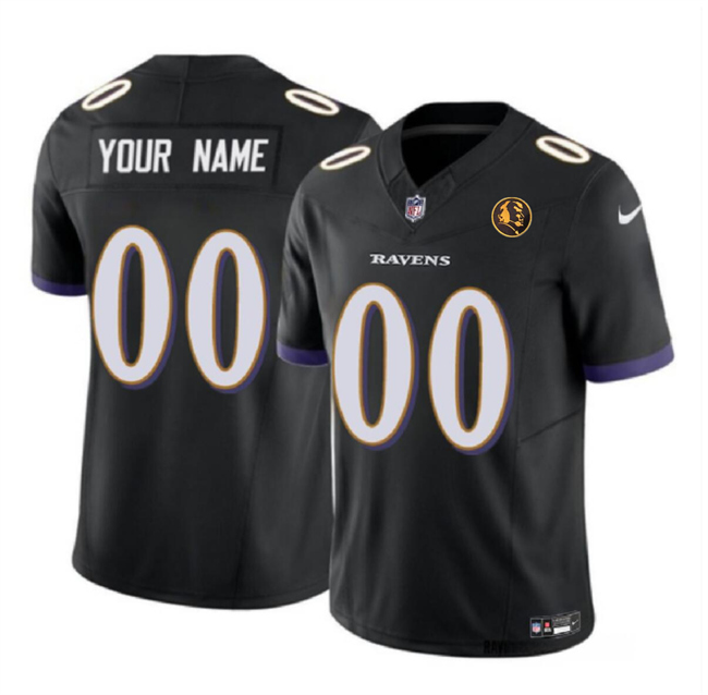 Baltimore Ravens Custom Black 2023 F.U.S.E. With John Madden Patch Vapor Limited Stitched Jersey - Zenithce