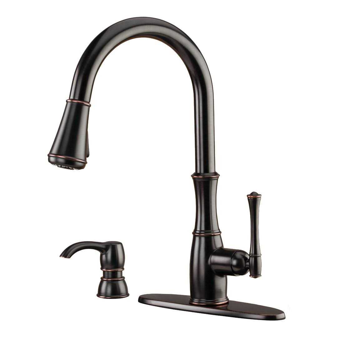 Pfister Vedra 8 in. Widespread Double Handle High Arc Bathroom Faucet with Drain Kit Included - Zenithce