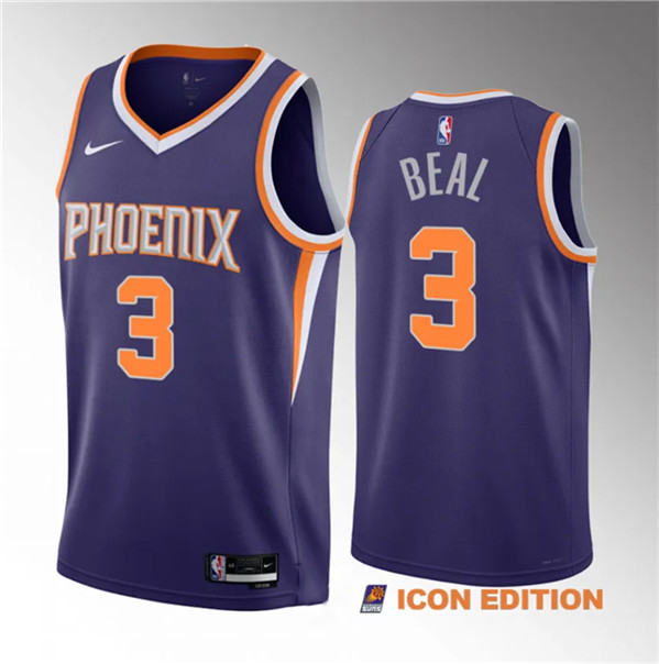 Phoenix Suns #3 Bradley Beal Purple Icon Edition Stitched Jersey - Zenithce