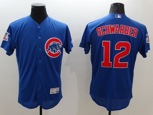 Cubs #12 Kyle Schwarber Blue Flexbase Authentic Collection Stitched Jersey - Zenithce