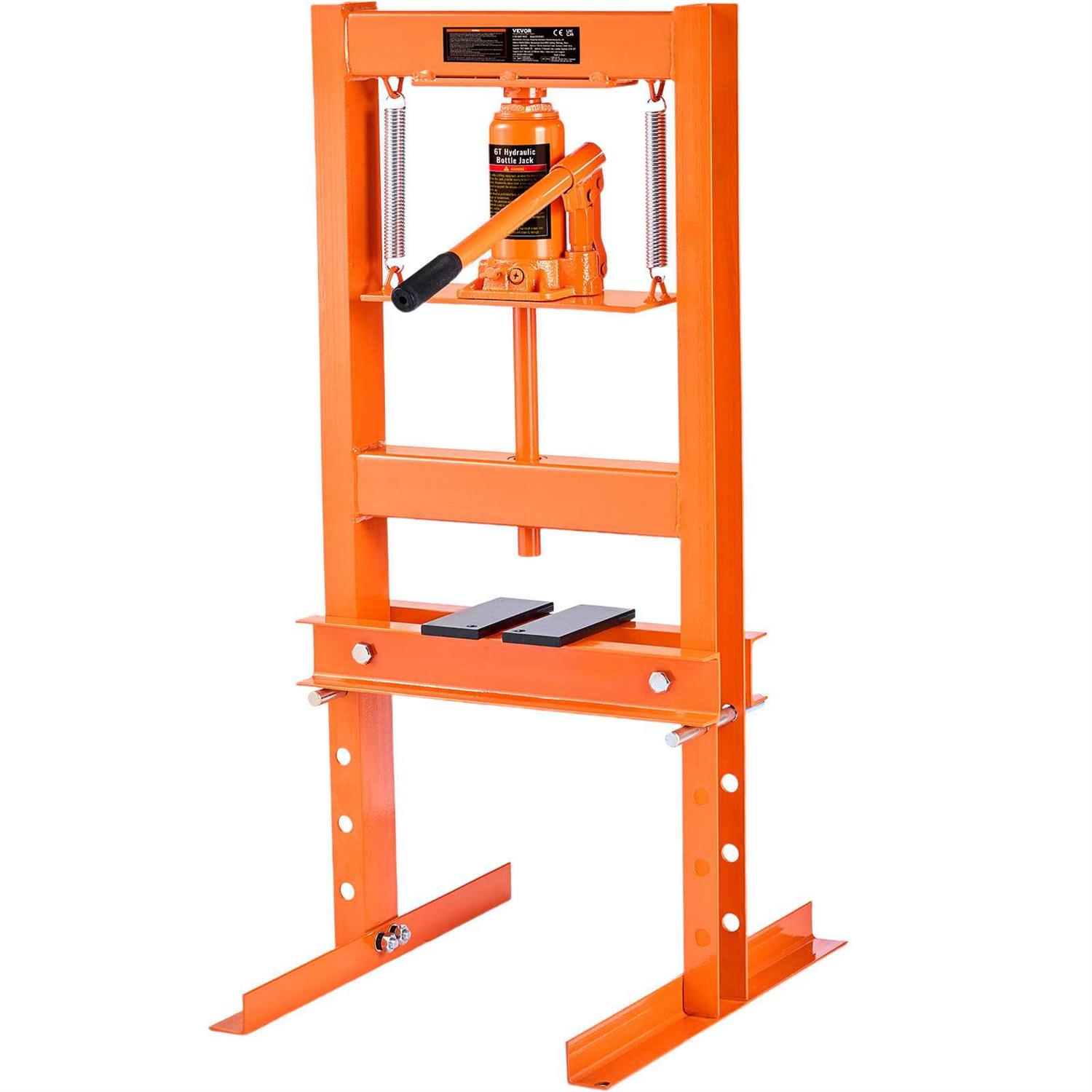 VEVOR Hydraulic 12 Ton H-Frame Garage Floor Adjustable Shop Press with Plates - Zenithce
