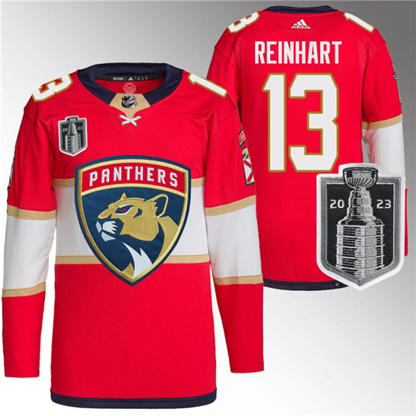 Florida Panthers #13 Sam Reinhart Red 2023 Stanley Cup Final Stitched Jersey - Zenithce