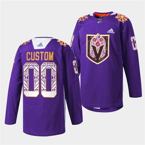 Vegas Golden Knights Custom Purple Hispanic Heritage Warmup Stitched Jersey - Zenithce