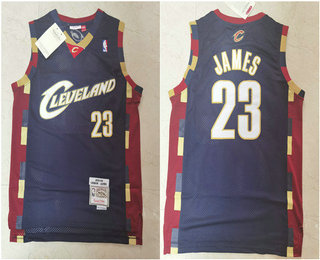 Cleveland Cavaliers #23 LeBron James 2003-04 Navy Blue Hardwood Classics Soul Swingman Throwback Jersey - Zenithce