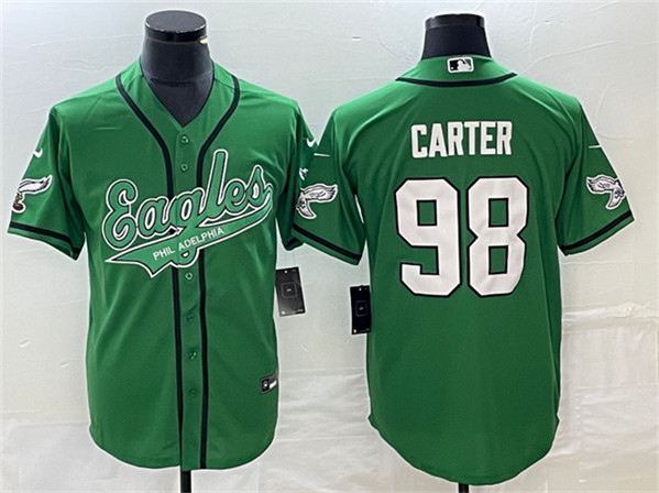 Philadelphia Eagles #98 Jalen Carter Green Cool Base Stitched Jersey - Zenithce