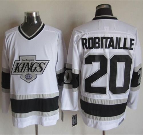 Kings #20 Luc Robitaille White CCM Throwback Stitched Jersey - Zenithce