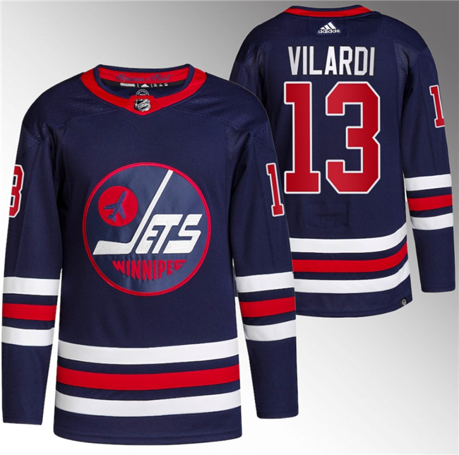 Winnipeg Jets #13 Gabriel Vilardi 2021 22 Navy Stitched Jersey - Zenithce