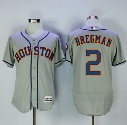 Astros #2 Alex Bregman Grey Flexbase Authentic Collection Stitched Jersey - Zenithce