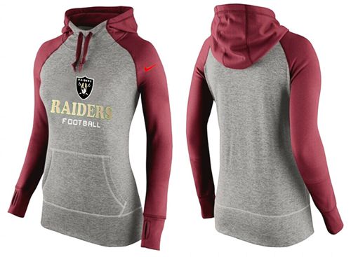 Women's Nike Oakland Raiders Performance Hoodie Grey   Red - Zenithce